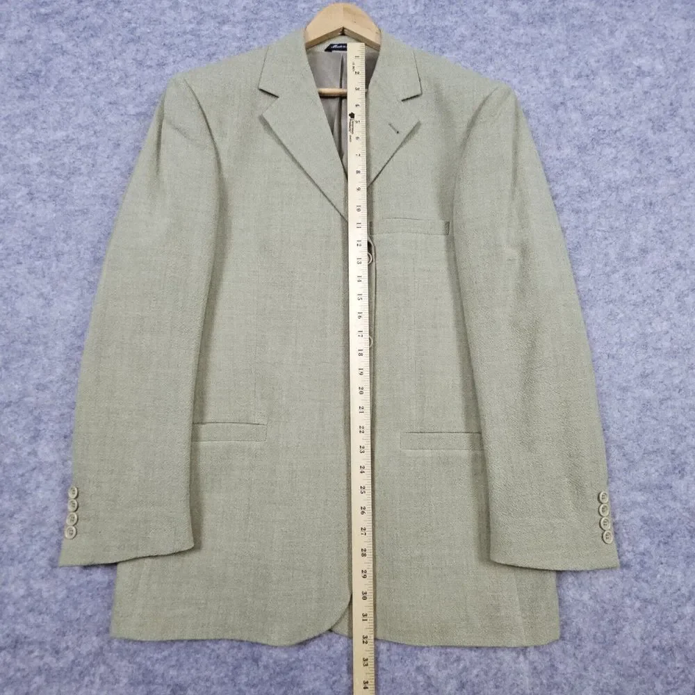 Zanetti Men's Blazer Yellow-Green Size 43R‎ Bozzalla & Lesna Super 100s Wool